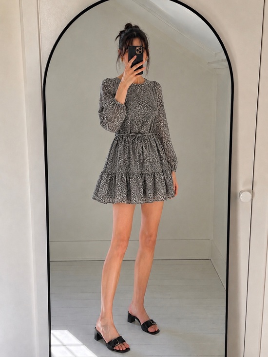Maje Dresses & Skirts - Long Sleeve Mini Dress | Tiered Ruffle Hem | Size 34 | Sezane/Doen style.